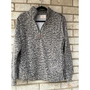 Original Weatherproof Vintage Sherpa Quarter Zip Pullover Size S Gray Soft Fuzzy